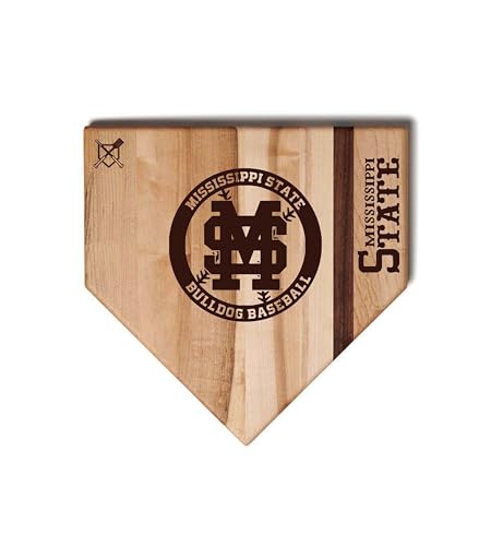 Baseball BBQ Home Plate with Trough (Mississippi State, 12 inch)