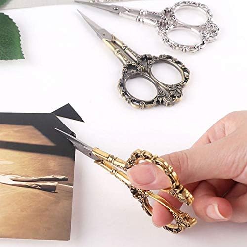 Embroidery Scissors Vintage Classic Plum Blossom Scissors Sharp Tip Sewing Scissors Stainless Steel Sewing Scissors for Embroidery Sewing Craft Art Work Everyday Use Golden