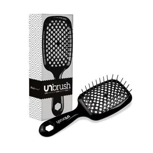 EDCRF UNbrush Wet & Dry Vented Detangling Hair Brush Cherry Anti Static Hairbrush Nylon Great For All Hair Types Long Thick Curly Scalp Massage Brush Toddler Brush Hair for Curly (Black, One Size)