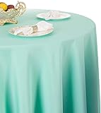 MR TANGMEN Color Sólido Manteles Falda de Mesa Hotel Redonda Restaurante Partido Mantel Antimanchas Resistente Tiff Azul Redondo:300cm