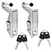 Bonsicoky 2 Pcs Compression Latch Lock, Zinc Alloy Trigger Latch Lock Adjustable Lever Hand Operated Compression Latch with Raised Trigger, with Keys(Silver)