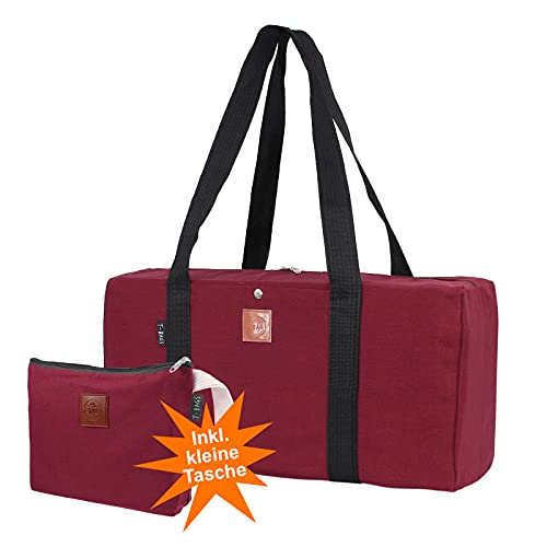 T-Bags Reisetasche Damen Weekender - Kulturtasche zum Aufhängen - Sporttasche Groß - Tragetasche Stoff Reißverschluss - Tasche Mädchen Teenager Umhängetasche (Dunkel Rot) Cover