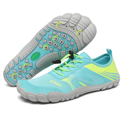 SAGUARO Badeschuhe Damen Herren Barfußschuhe Wasserschuhe Barfuss Schwimmschuhe Gegen Seeigel Aquaschuhe Leicht Strandschuhe rutschfest Barfussschuhe Sport Neoprenschuhe Türkis, Gr.37