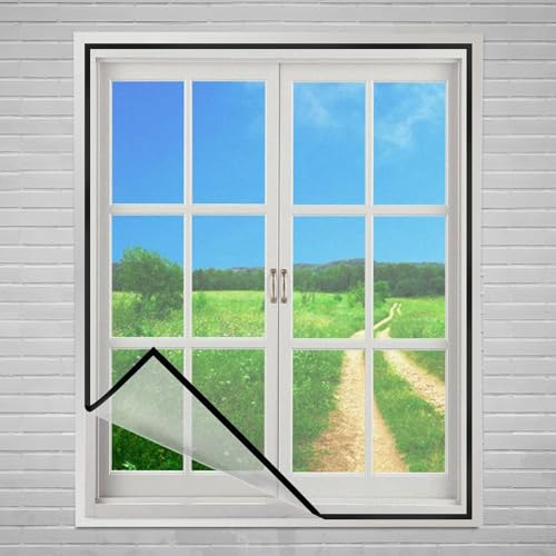 Image of Kanish White Mosquito Net Pre Stitched with Fastener Hook Tape on All Four Borders Window Mosquito Net, 120 GSM Fiberglass Insect Net (3 x 3)