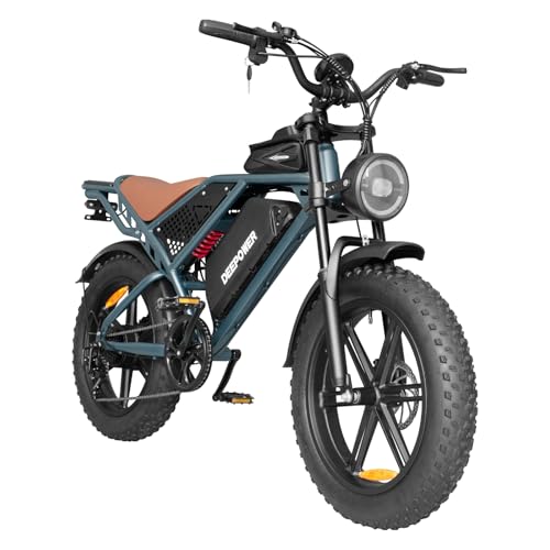 Electric Bike for Adults 1500W Peak 20" Fat Tire EBike,60 Miles 30MPH Dual Suspension Electric Motorcycle,Max 48V 20AH Double Battery Powered Dirt Bike