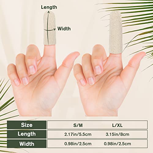 Evridwear 20PCS Premium Cotton Comfort Cushion Finger Toe Thumb Cot Sleeves Protect Fingertips Hand Eczema Skin Cracking Calluses Wicks Moisture Jewelry Clean Smudges (Long Length)