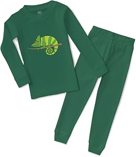 Custom Boy & Girl Toddler Pajamas Iguana on Stick Cotton Baby Sleepwear Pajama Set Kelly Green Design Only 6 Months