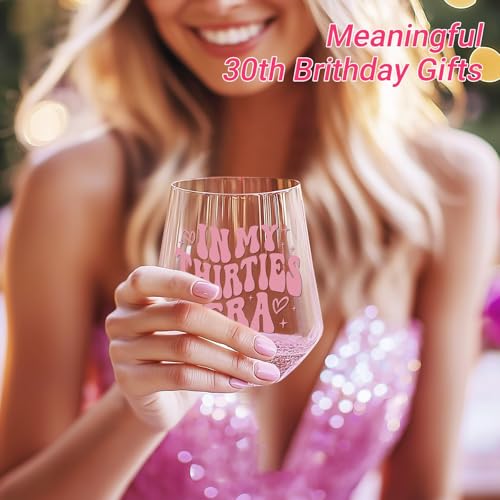 30th Birthday Gifts For Her - In My 30s Era Wine Glass, Best 30th Birthday Gifts For Women, 30 Years Old Gifts For Sister, Son, Daughter, Mom, Best Friend, Birthday Glass For Decorations, 18oz by TrophyToast - Used condition - Image 5