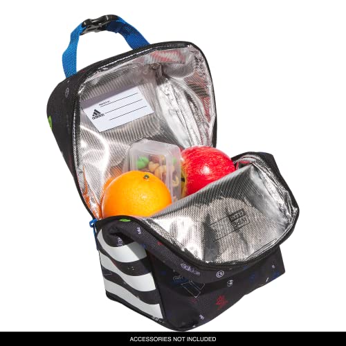 Adidas Santiago 2 Insulated Lunch Bag, Icon Brand Love Black/Bright Royal Blue, One Size #TOP2