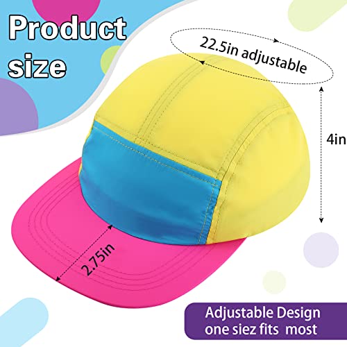 Cindeer 2 Pcs 80s 90s Neon Fanny Pack Hat for Women Neon Hat Retro Fanny Pack for 80s 90s Party Holiday Outfit(Pink) - Image 2