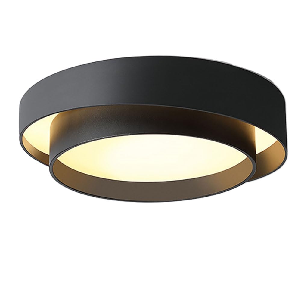 Nordycka okrągła lampa sufitowa dwuwarstwowa, ciepła lampa sufitowa LED ze zdalnie sterowaną wpuszczaną lampą sufitową, łatwa instalacja do sypialni, kuchni, szafy, pralni