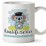 Mugffins Tassen/Becher mit Spruch für ZEITUNGSHÄNDLER - Auf Deutsch - Koalifizierter/Koalifizierte - 11 oz / 330 ml - originelles und lustiges Geschenk Mitarbeiter