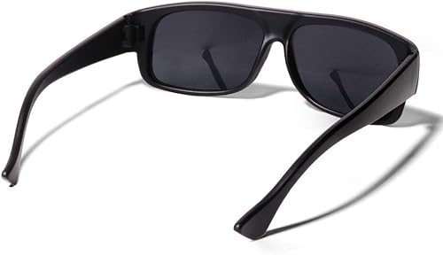 Miniatura 2 de ShadyVEU - Lentes de sol ovalados con parte superior plana, protección UV, lente negra oscura, vintage, Eazy E, Old School Gangsta OG grandes tonos