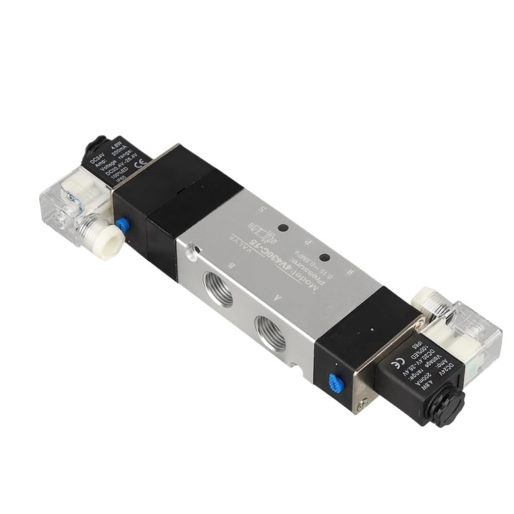 Electroválvula neumática 4V430C-15 de 5/3 vías, doble solenoide, for equipos de automatización(DC24V)