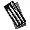 Rada Cutlery Kitchen Basics Gift Set (S56), 3-Piece Knife Set with Quick Edge Sharpener (R119), Silver Handle