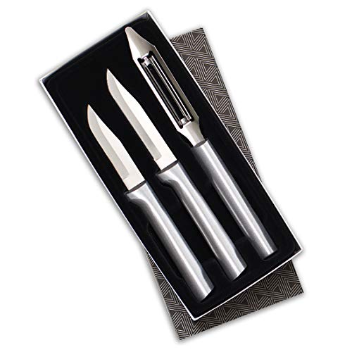 Rada Cutlery S56 - Juego de cuchillos de acero inoxidable con asas de aluminio y alto carbono, 3 piezas Cover