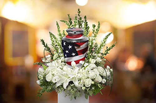 American Flag Cremation Urn For Human Ashes For Funeral, Burial Or Home. Cremation Urns For Ashes Adult Male Large Urns For Dad And Cremation Urns For Human Ashes Xl Large & Small Military & Veteran #TOP1