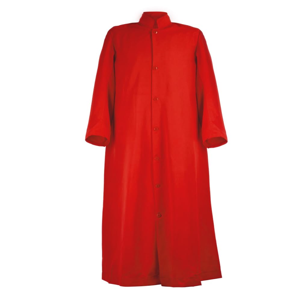 Sotana tradicional eclesiástica para adulto color rojo escarlata