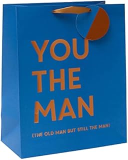 Funny Gift Bag - Large Gift Bag - Gift Bag for Him - Blue Gift Wrap - Gift Wrapping - Birthday Gift Bag - Celebration Gift Bag - You the Man