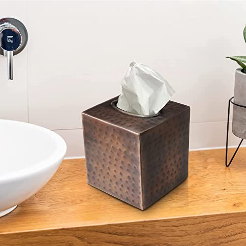 Monarch Abode 19627 Hand Hammered Tissue Box Square Cover Holder And Dispenser thumb #3