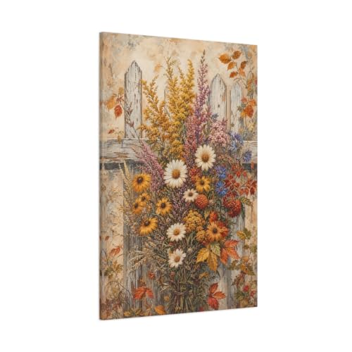 Décoration murale fleurs sauvages grand tableau sur toile pour grand mur de salon