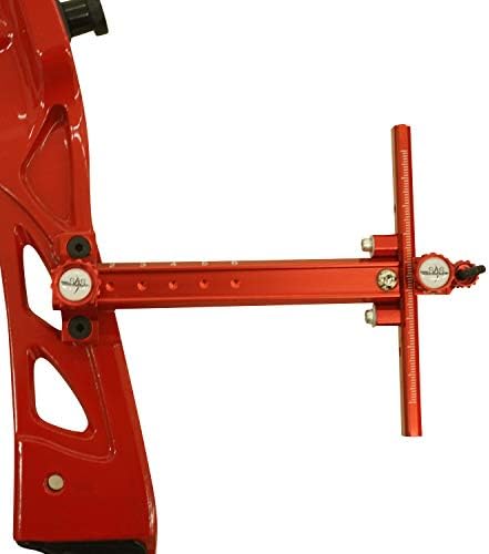 Archery Recurve Bow CNC Target Sight T Shape Adjustable with Ring and Single Fiber Optical Pin Sight Aluminum Detachable for Compound Competition Olympic Style Hunting Practice Range RH or LH (Red)