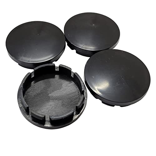 4X Car Auto ABS Wheel Center Caps Front and Rear Hub Covers 56mm Outer Diameter for Vehicle Replacement Accessories (Black)