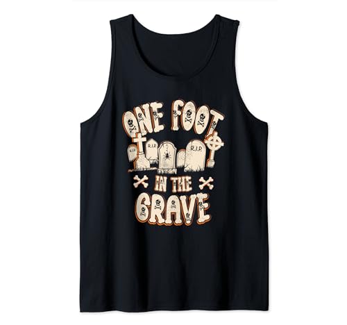 Leg Amputee One Foot In The Grave Missing Leg R I P Tank Top