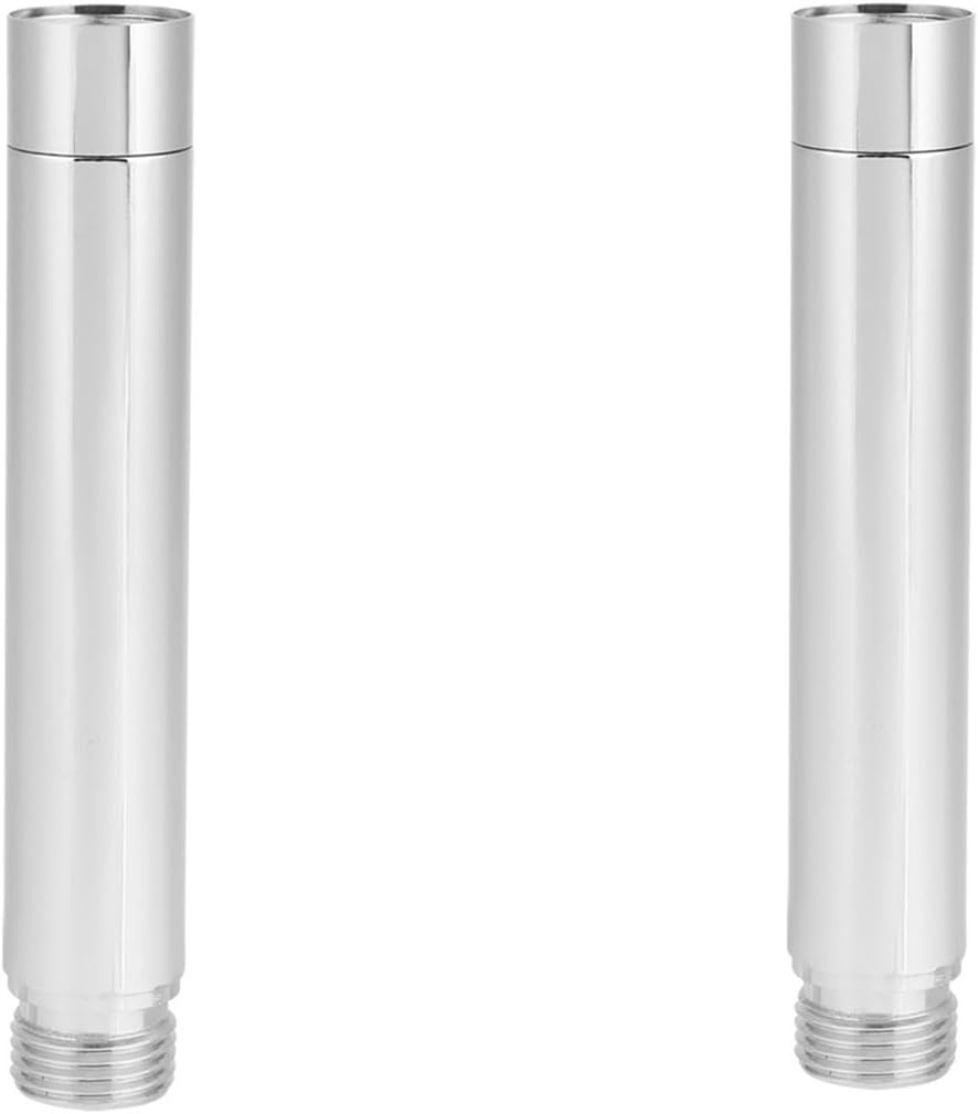 2pcs Stainless Steel Shower Extension Tube, 4 inch Silver, Extend Handheld Length, Smooth Handfeeling, for Soft Tubes Shower Holder