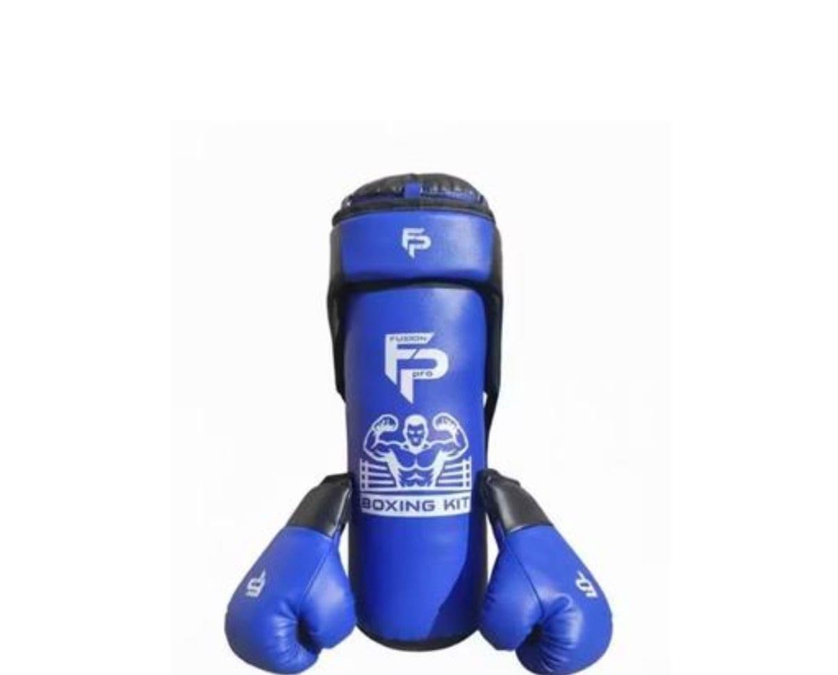 Junior Boxing Kit for Kids (Age 4-15 Years) | Includes 1 Punching Bag, 1 Head Guard, and 2 Padded Boxing Gloves Set for Boys & Girls (BLUE)-image-9