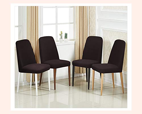 Fuloon 6 Pack Super Fit Stretch Removable Washable Short Dining Chair Protector Cover Seat Slipcover for Hotel, Dining Room, Ceremony, Banquet Wedding Party - Thumbnail 6