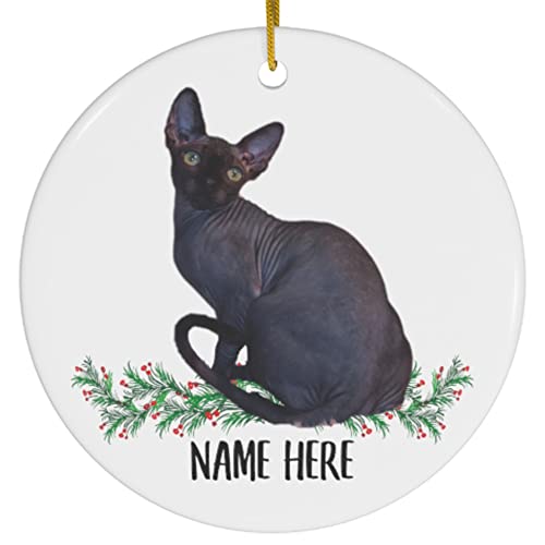 Funny Personalized Sphynx Cat Christmas Tree Ornament