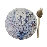 Tambour Chamanique - Fabriqué à la Main | Instrument Spirituel | Motif Arbre de Vie, 25cm ...