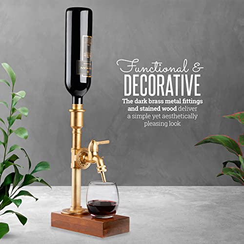 Wine And Liquor Dispenser For Home Bar - Handcrafted Industrial-Style Alcohol Liquor Bottle Pourers - 100% Food-Safe Whiskey, Spirits & Wine Tap Decor, Man Cave Accessories, Party Supplies, 1 Bottle #TOP2