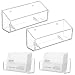 Yolev 2 Pcs Acrylic Business Card Holder Wall Mount Clear Business Card Organizer Hanging Office Calling Cards Display Stand Visiting Cards Desktop Organizer for Home Wall Mount or Place on Desk
