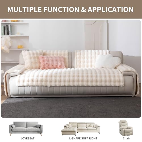 Mdsasfd Faux Fur Couch Cover, Soft Warm Plush Sofa Couch Cover, Non Slip Sectional Sofa Slipcovers thumb #3