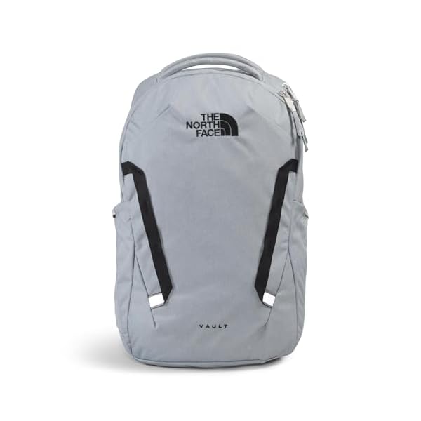 The North Face Vault Everyday Laptop Backpack - Commuter Travel Bag, Water-Repellent Finish, Spacious Compartment, Mid Grey Dark Heather/TNF Black-NPF, One Size