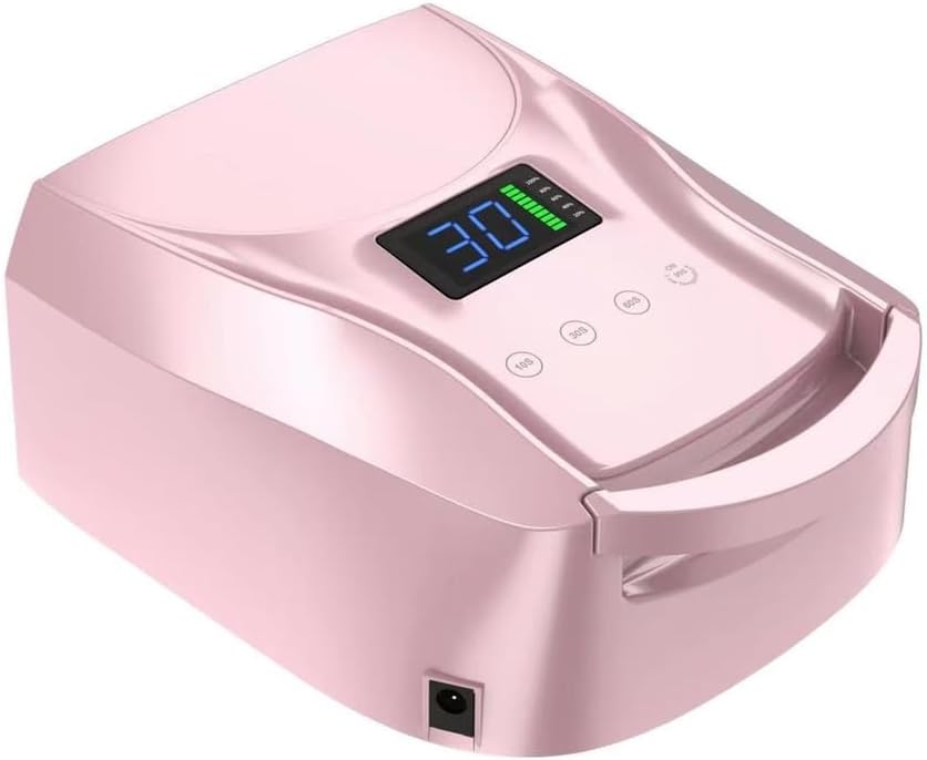 96W Red Light Nail Lamp Nail Dryer Lamp Rechargeable for Nails Eyes Protection UV Lamp for Gel Nails Gel Nail Polish Curing Dryer Home Salon Tool,Pink