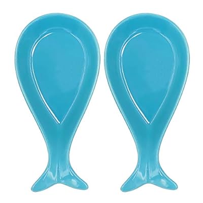 2PC Fish Spoon Rest Ceramic for Kitchen, Blue 9" X 4.5" 41Wdc2SYvOL. SS400
