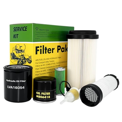 Hedie Air Filter Maintenance Kit Fit for John D 2400 2550 2700 2750 Mower 1023E 1025R 1026R 2025R 2026R Compact Utility Tractor (LVU34503 Kit)
