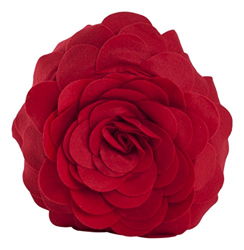 SARO LIFESTYLE FT095.A13R Fleur de Jardin - Manta de Polietileno rellena de Almohada, Color Azul, Rojo, 13" Round