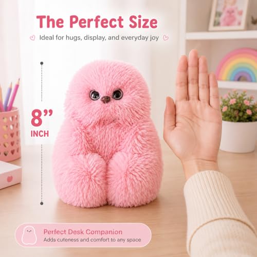 Image of MONEX Garments Cute Fluffy Plush Toy Set for Kids, Soft Kawaii Stuffed Animal Doll for Bedroom Decor & Gift, Purple Pink White Plushies