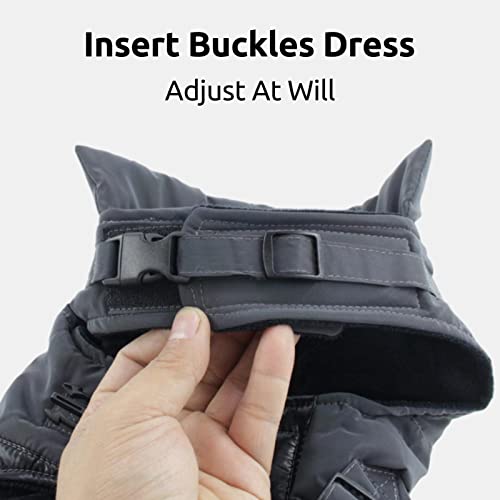 Letsqk Cold Weather Dog Coat, Snow And Wind Proof With Comfortable Cotton Wool, Waterproof And Comfortable Dog Pet Clothing With Reflective Stripes, Black, M #TOP2