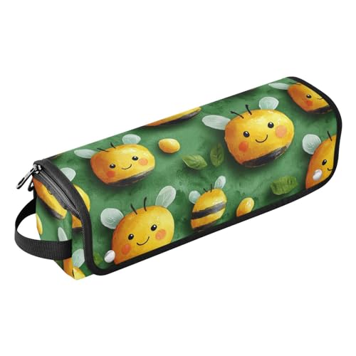 Cute Bees Estuche de Viaje 2 en 1 para Rizador con Alfombrilla Resistente al Calor Impermeable Bolsa Abierta para Plancha y Accesorios de Cuidado Capilar