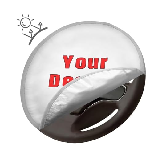 Image of Customized Steering Wheel Sun Shade Cover Easy Installation Reflect UV Sun and Heat Car Interior Sunshade Universal Car Accessories for Car Truck SUV