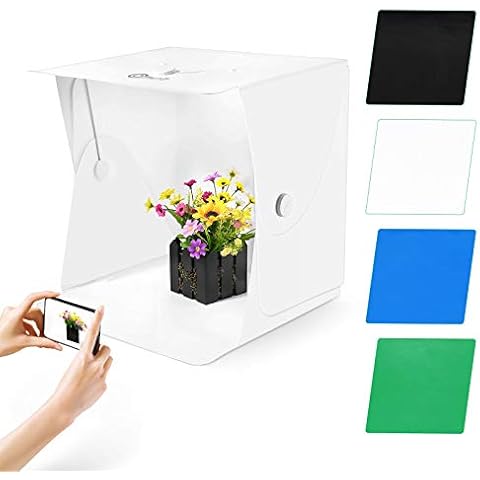 Caja de Luz Estudio Fotográfico Portátil con LED Brillo Ajustable y 5 Fondos de Fotografía Cover
