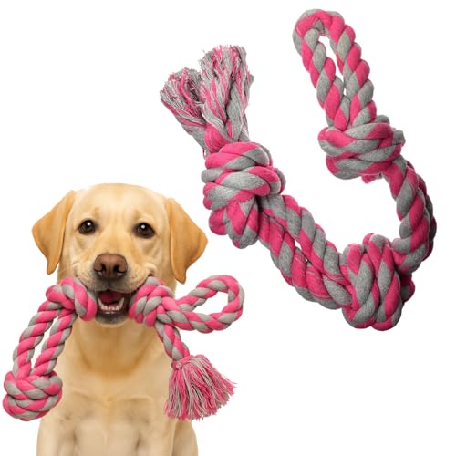 Pets&Goods Rope Toy for Large and Medium Active Chewers, Heavy Duty Rope Toy for Large Breed, Washable 100% Cotton Dog Chew Toys, Tug of War Dog Toy, Teeth Cleaning (Large&Medium Breed, 1, Count)