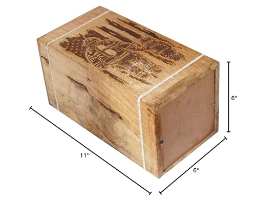 Image of Handcrafted Floral Engraved Wooden Urns for Human Ashes Adult Large - Cremation Urn for Ashes - Burial Urn for Columbarium - Funeral Urn Box (Father Son, 250 LB - Hardwood)