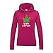 Produktbild Jimmys Textilfactory Hoodie Vegan Lifestyle Weed Cannabis Marihuana Gras 420 12 Farben Damen XS - 2XL Food Soja Sport gesund Munchies One-Planet Klimaschutz, Größe:M, Farbe:pink
