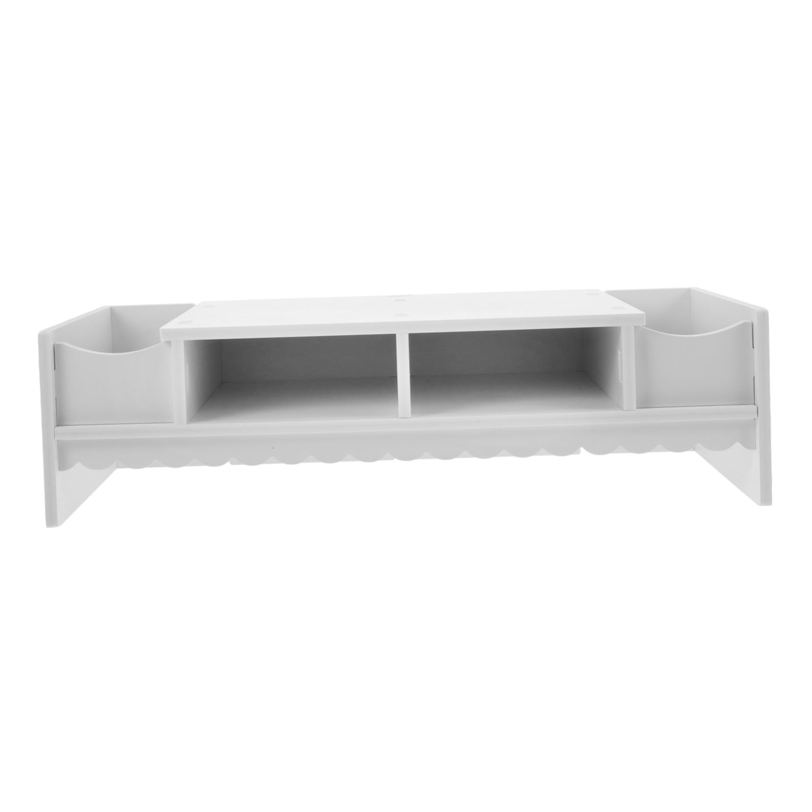 Étagère de Rangement Multifonction Rehausseur Bureau Pvc Blanc pour Écran